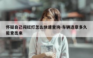 怀疑自己闯红灯怎么快速查询-车辆违章多久能查出来