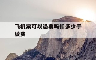 飞机票可以退票吗扣多少手续费-飞机票可以退票吗扣多少手续费啊