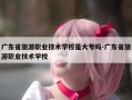广东省旅游职业技术学校是大专吗-广东省旅游职业技术学校