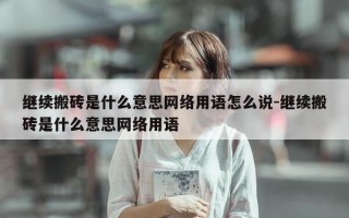 继续搬砖是什么意思网络用语怎么说-继续搬砖是什么意思网络用语