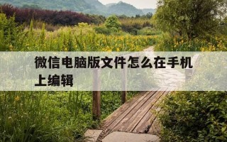 微信电脑版文件怎么在手机上编辑-微信电脑版文件怎么在手机上编辑填写