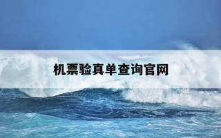 机票验真单查询官网-机票真伪查验