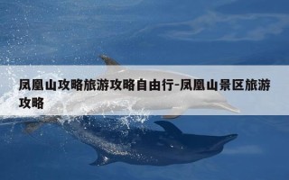 凤凰山攻略旅游攻略自由行-凤凰山景区旅游攻略