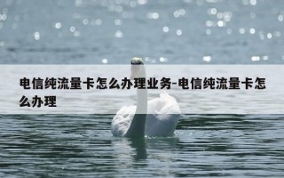 电信纯流量卡怎么办理业务-电信纯流量卡怎么办理
