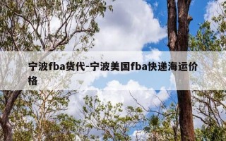 宁波fba货代-宁波美国fba快递海运价格