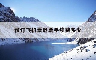 预订飞机票退票手续费多少-预订飞机票退票怎么计算