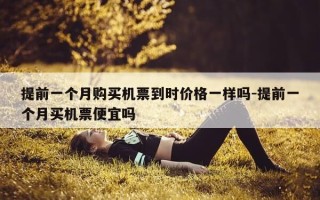 提前一个月购买机票到时价格一样吗-提前一个月买机票便宜吗