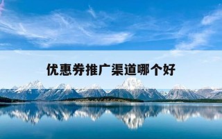 优惠券推广渠道哪个好-优惠券推广渠道哪个好做