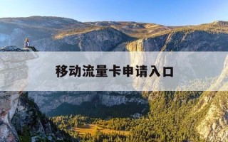 移动流量卡申请入口-移动流量卡申请入口官方