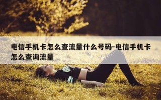 电信手机卡怎么查流量什么号码-电信手机卡怎么查询流量