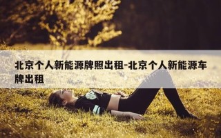北京个人新能源牌照出租-北京个人新能源车牌出租