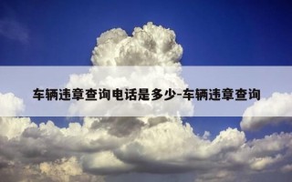 车辆违章查询电话是多少-车辆违章查询
