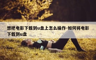 想把电影下载到u盘上怎么操作-如何将电影下载到u盘