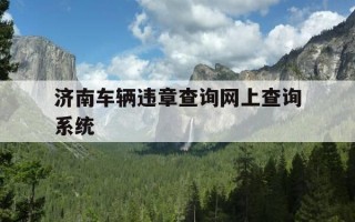 济南车辆违章查询网上查询系统-