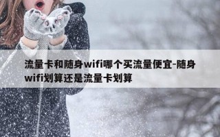 流量卡和随身wifi哪个买流量便宜-随身wifi划算还是流量卡划算