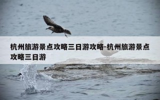 杭州旅游景点攻略三日游攻略-杭州旅游景点攻略三日游