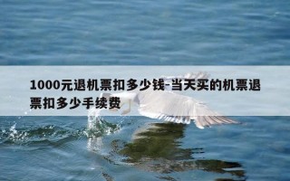 1000元退机票扣多少钱-当天买的机票退票扣多少手续费