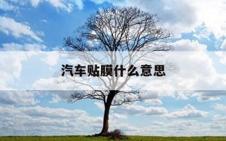 汽车贴膜什么意思-汽车贴膜指的是