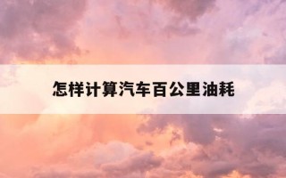 怎样计算汽车百公里油耗-怎样计算汽车百公里油耗?