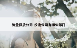 流量投放公司-投流公司有哪些部门