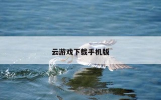 云游戏下载手机版