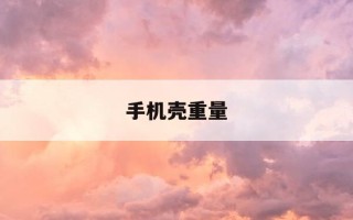 手机壳重量-手机壳重量多少g