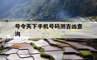 号令天下手机号码测吉凶查询-号令天下手机号码吉凶测试查询