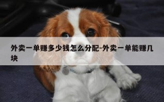 外卖一单赚多少钱怎么分配-外卖一单能赚几块