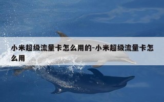 小米超级流量卡怎么用的-小米超级流量卡怎么用