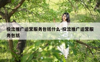 投流推广运营服务包括什么-投流推广运营服务包括