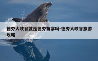 德夯大峡谷就是德夯苗寨吗-德夯大峡谷旅游攻略