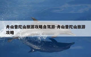 舟山普陀山旅游攻略自驾游-舟山普陀山旅游攻略