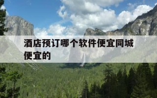 酒店预订哪个软件便宜同城便宜的-订酒店便宜的平台