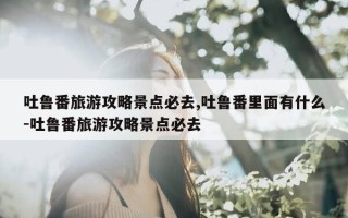 吐鲁番旅游攻略景点必去,吐鲁番里面有什么-吐鲁番旅游攻略景点必去