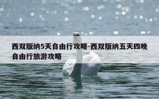 西双版纳5天自由行攻略-西双版纳五天四晚自由行旅游攻略