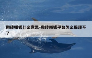 搬砖赚钱什么意思-搬砖赚钱平台怎么提现不了