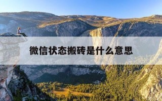 微信状态搬砖是什么意思-微信状态搬砖的句子