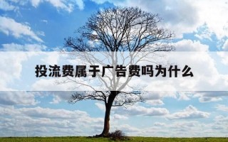 投流费属于广告费吗为什么-投流的全称