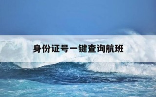 身份证号一键查询航班-身份证号查航班教程