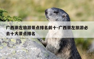 广西崇左旅游景点排名前十-广西崇左旅游必去十大景点排名