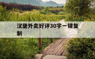 汉堡外卖好评30字一键复制-汉堡外卖好评语100个字