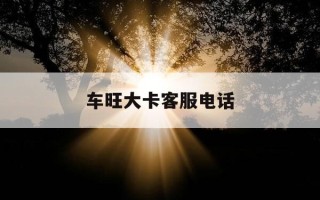 车旺大卡客服电话-车旺大卡客服电话查询