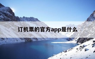 订机票的官方app是什么-官方订机票的软件