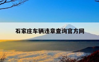 石家庄车辆违章查询官方网-石家庄车辆违章查询网上查询