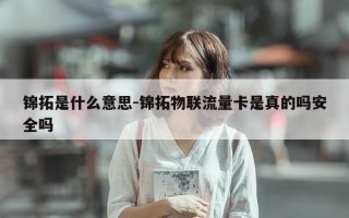 锦拓是什么意思-锦拓物联流量卡是真的吗安全吗