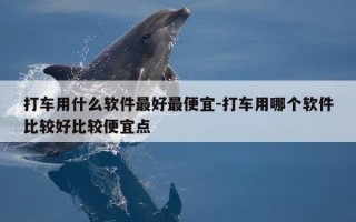 打车用什么软件最好最便宜-打车用哪个软件比较好比较便宜点