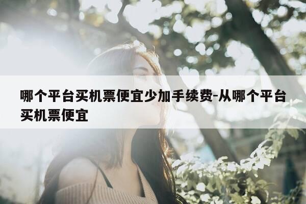 哪个平台买机票便宜少加手续费-从哪个平台买机票便宜-第1张图片-优惠活动网