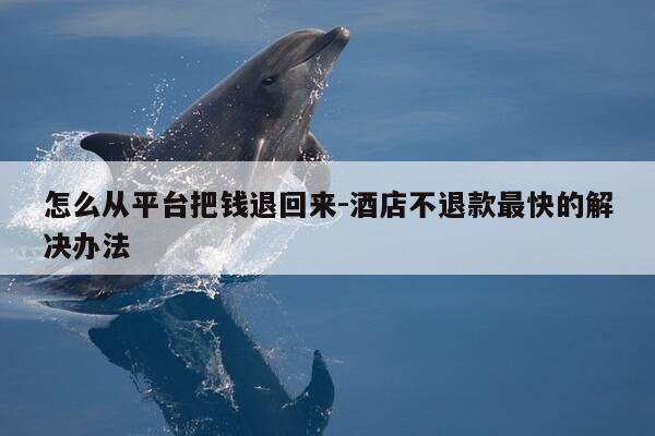 怎么从平台把钱退回来-酒店不退款最快的解决办法-第1张图片-优惠活动网 怎么从平台把钱退回来-酒店不退款最快的解决办法-第1张图片-优惠活动网