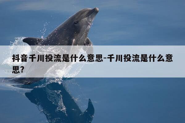 抖音千川投流是什么意思-千川投流是什么意思?-第1张图片-优惠活动网