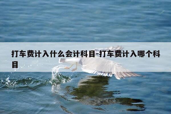 打车费计入什么会计科目-打车费计入哪个科目-第1张图片-优惠活动网